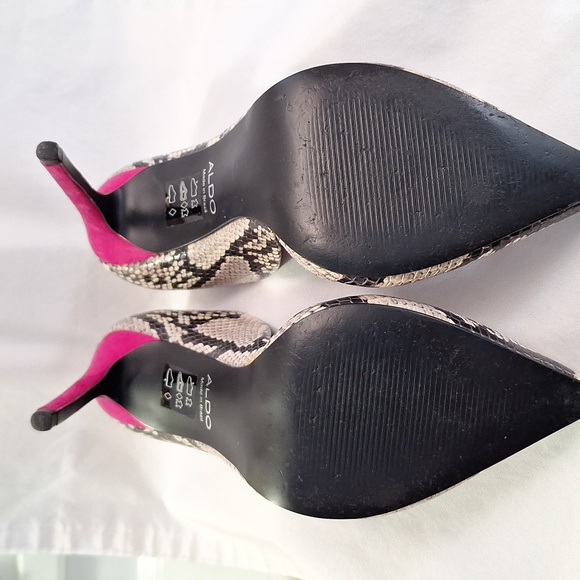 #ADM Aldo genuine leather sz 8 faux snake skin heels - Picture 5 of 10